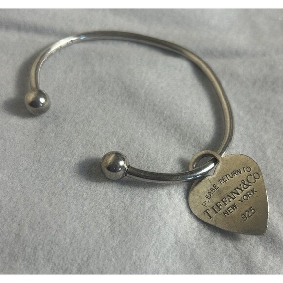 Tiffany & Co. Jewelry - Tiffany & Co Return to Tiffany Heart Tag 925 Silver Bangle 2.5” Medium